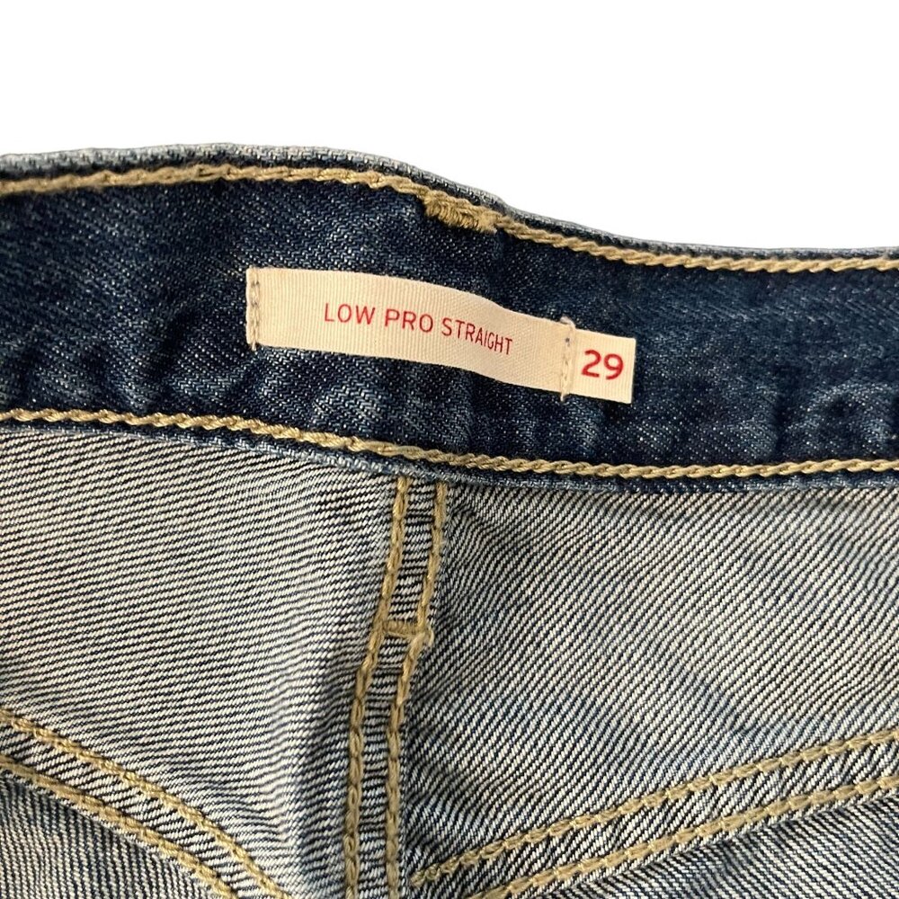 New Levi's 501 Women's Distressed Low Pro Straight Leg Blue Denim Pants, Size 29 - Picture 7 of 11